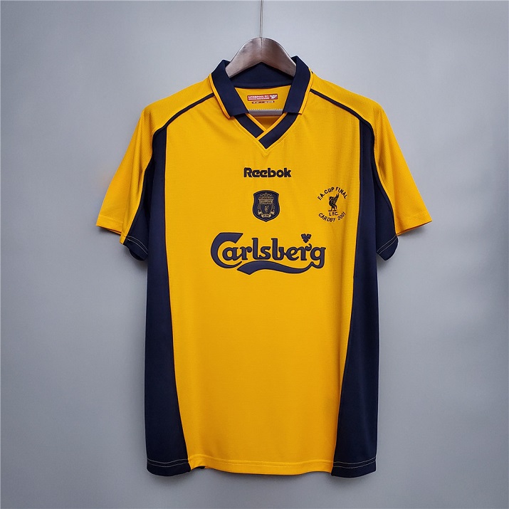 AAA Quality Liverpool 00/01 Away Yellow Soccer Jersey